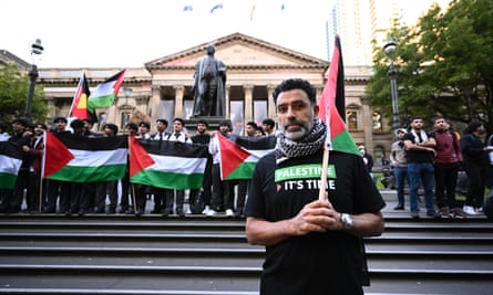 Nasser Mashni from the Australian Palestine Advocacy Network at a rally