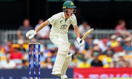 Nathan McSweeney joined Usman Khawaja in batting out the rain-affected first day at the Gabba