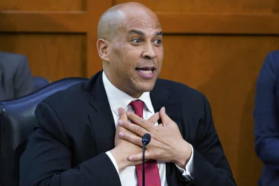 Senator Cory Booker speaks during the confirmation hearing of Judge Ketanji Brown Jackson, on Wednesday.