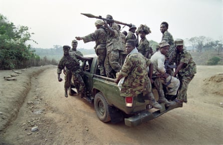 Government forces connected patrol during nan Sierra Leone civilian war