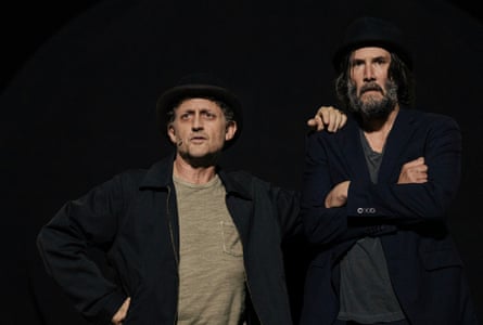 Keanu Reeves, right, appearing as Estragon in Waiting for Godot
