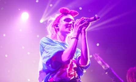 ‘All music industry is trash’ ... Grimes performing at Brixton Academy, March 2016.