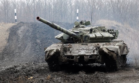 File photo of a tank during a military exercise by pro-Russia rebels in the Donbas region