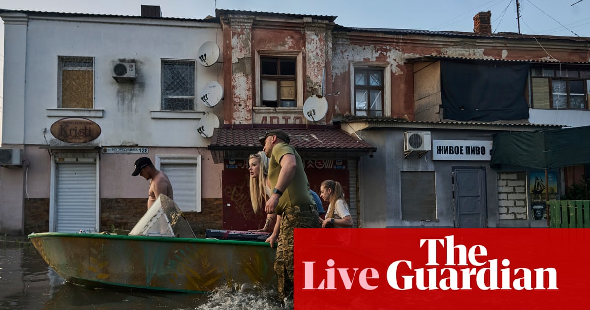Russia-Ukraine war live: Kyiv says 42,000 at risk from dam flooding as fears grow for missing people