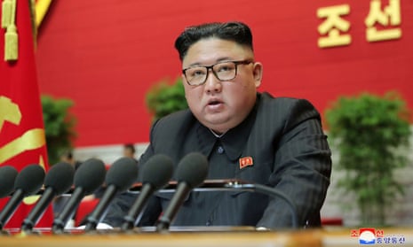 North Korean leader Kim Jong Un speaks during the 8th Congress of the Workers’ Party in Pyongyang, North Korea