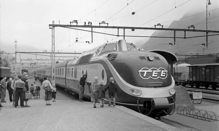 A German railways’ Trans-Europe-Express in Switzerland in 1957