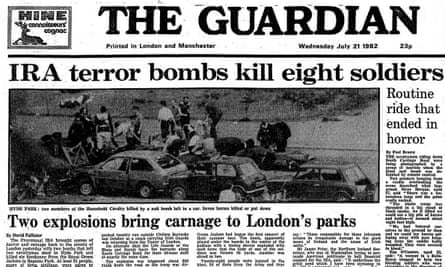 From the archive 1982: IRA terror bombs kill eight soldiers in London parks  | IRA | The Guardian