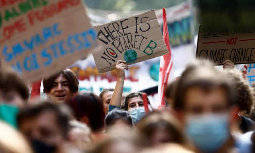 Climate change protesters in Milan last weekend