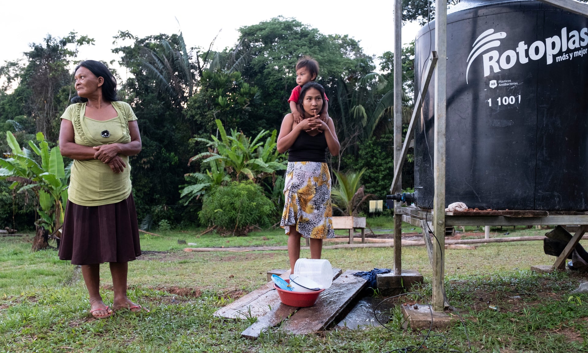 People use water from the tanks for drinking, cooking and washing up. Photograph: Ceibo Alliance