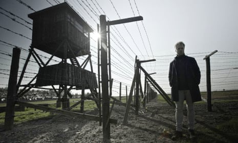 James Bulgin at the Majdanek death camp in Poland, while filming for the BBC documentary How the Holocaust Began.