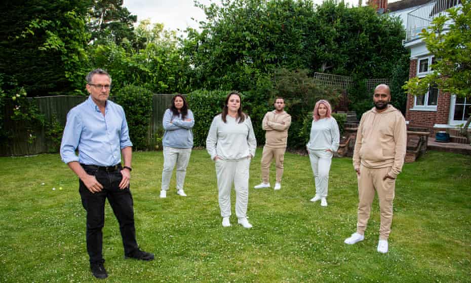 Michael Mosley with the five participants in Channel 4’s Lose a Stone in 21 Days.