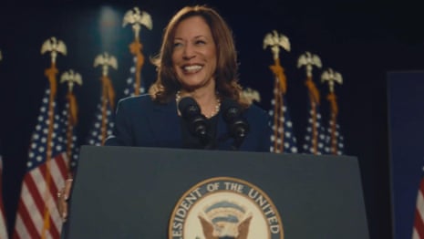 Kamala Harris's first campaign ad after Joe Biden drops out of race for 2024 US election – video