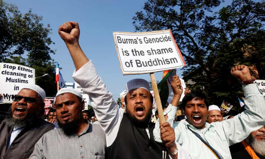 A protest march against Myanmar’s treatment of Rohingya Muslims in Kolkata, India, this month.