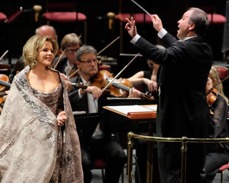 Renée Fleming sings Strauss, with the Royal Stockholm Philharmonic Orchestra, conducted by Sakari Oramo, during Prom 61 at the Royal Albert Hall, London.