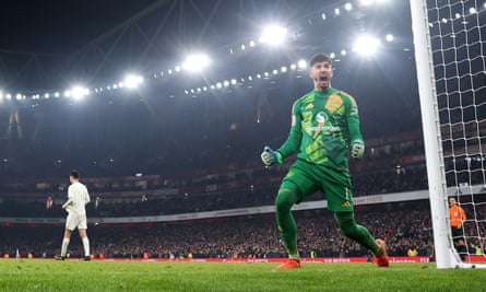 Altay Bayindir celebrates after saving Kai Havertz’s penalty