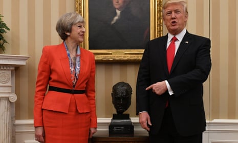 Former UK prime minister Theresa May meets US president Donald Trump in January 2017.