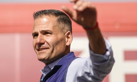 Marc Molinaro campaigns in Westchester county, New York, in October 2022. His swing district is a Democratic target.