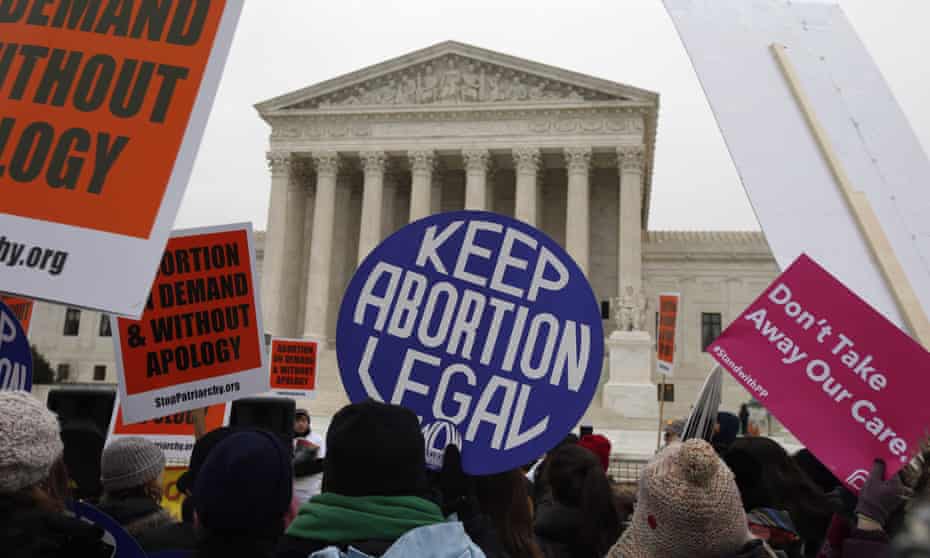 Pro-abortion rights signs in January’s March for Life 2016 in front of the U.S. Supreme Court in Washington.