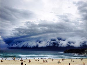 A shelf cloud forming over Sydney, Australia, on November 6, 2015.