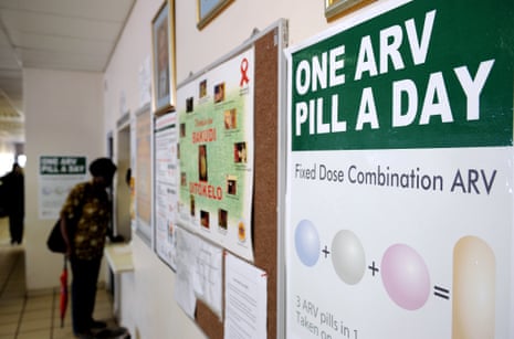 A woman queues at a pharmacy during the 2013 launch of a single dose anti-Aids drug in Ga-Rankuwa, north of Johannesburg