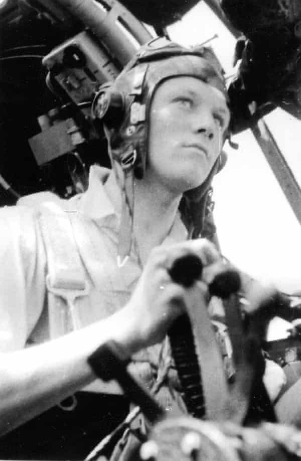 Flt Lt Doug Coxell flying an Albemarle plane in 1944
