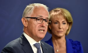 Malcolm Turnbull at a press conference on Wednesday with the minister for employment, Michaelia Cash, (right)