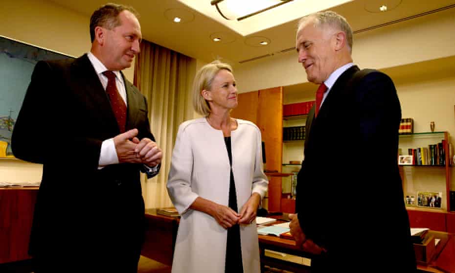 Barnaby Joyce, Fiona Nash and Malcolm Turnbull