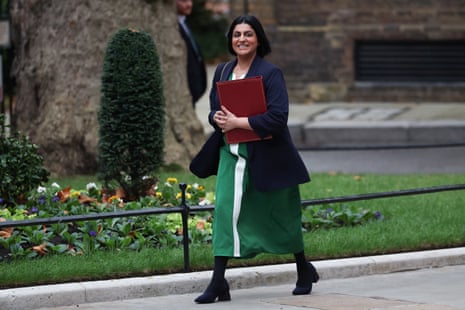 Shabana Mahmood, the home secretary, arriving at Downing Street for cabinet this morning.