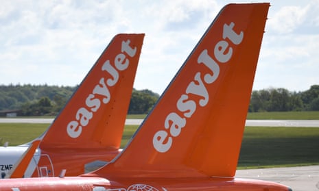 EasyJet aircraft parked at Luton airport