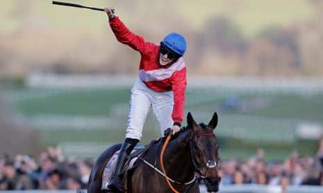 Rachael Blackmore celebrates victory on A Plus Tard in the Cheltenham Gold Cup