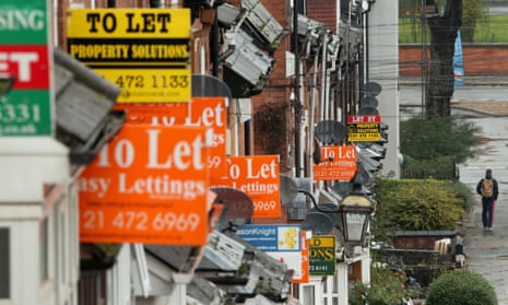 An array of To Let and For Sale signs protrude from houses