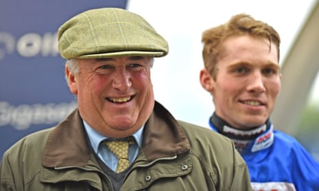 Paul Nicholls with Harry Cobden after Cyrname beat Altior last season. The trainer hopes to help his jockey towards a first championship title.