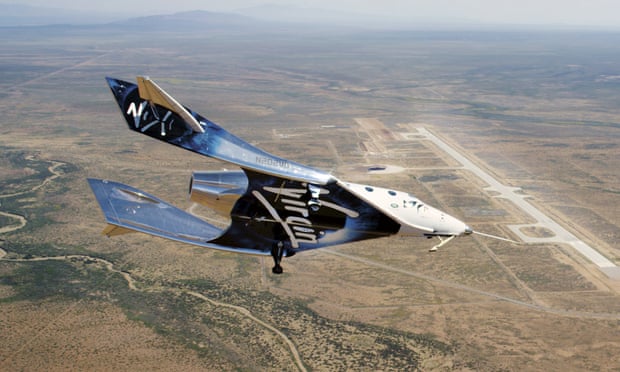 The VSS Unity on a test flight in May in New Mexico.
