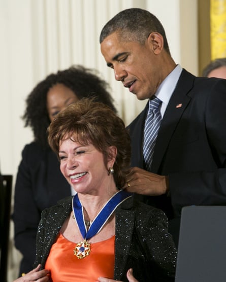 President Barack Obama awards Allende the Presidential Medal of Honor 2014.