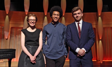 BBC Young Musician 2016 finalists (l-r): Jess Gillam, Sheku Kanneh-Mason and Ben Goldscheider: ‘precociously talented but not precious’.