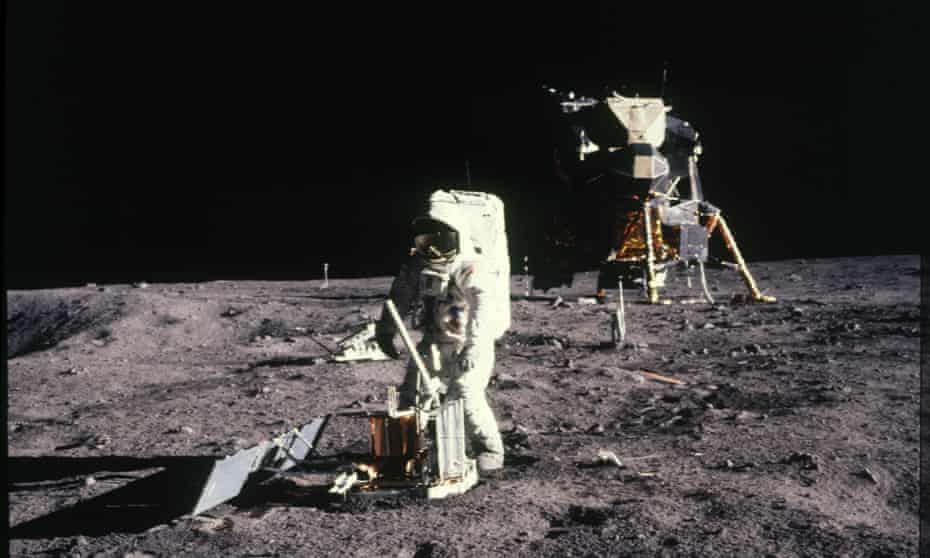 Apollo 11 astronaut Edwin ‘Buzz’ Aldrin deploys a scientific experiments package on the moon on 20 July 1969.