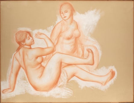 chalk sketch of nude female figures