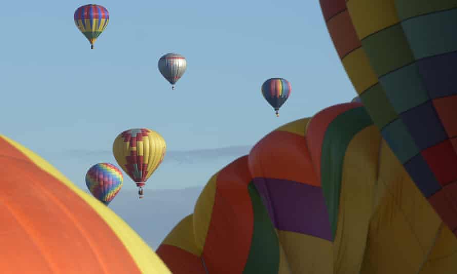 Hot-air balloons fill the sky