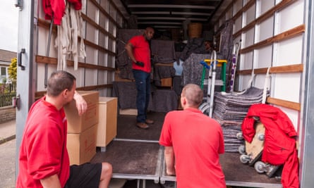 Men packing a removal van