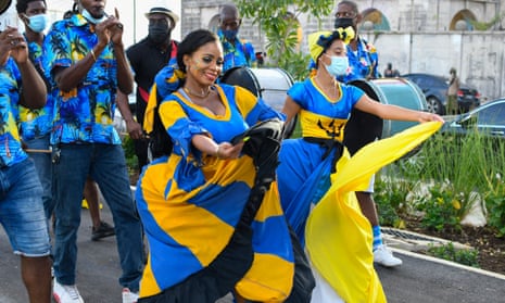 The official opening of the Golden Square Freedom Park in Bridgetown, Barbados, to celebrate the country becoming a republic, 27 November 2021. 