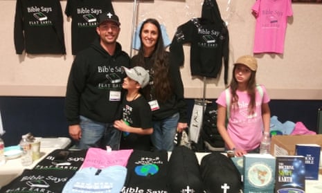 Nathan Roberts and his family at the Flat Earth conference in Denver, Colorado, November 2018