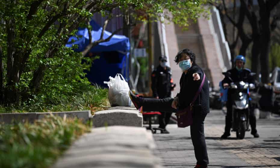woman in mask in Beijing street