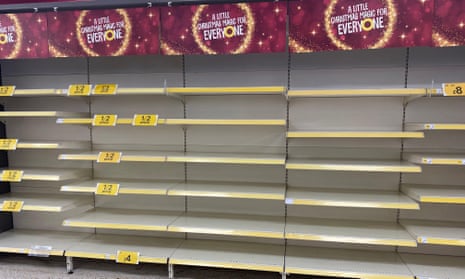 Empty shelves at a Wilko store in Swansea in December last year.