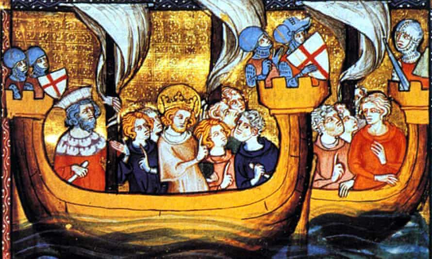 Louis IX en route to Egypt, leading the Seventh Crusade.