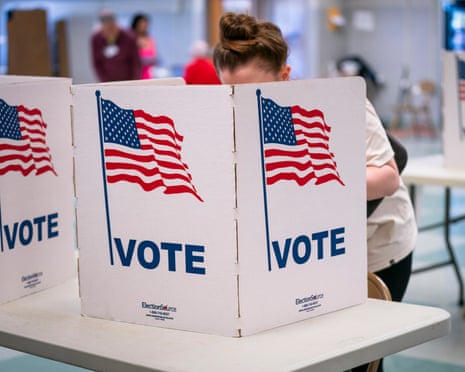 people vote at voting booths