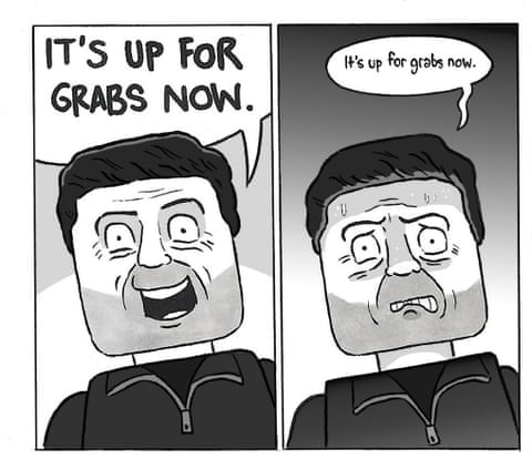 Peppa Pig portrayed playing for Tottenham Hotspur in a David Squires cartoon panel, panel 1