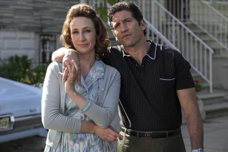 Jon Bernthal with Vera Farmiga in The Many Saints of Newark