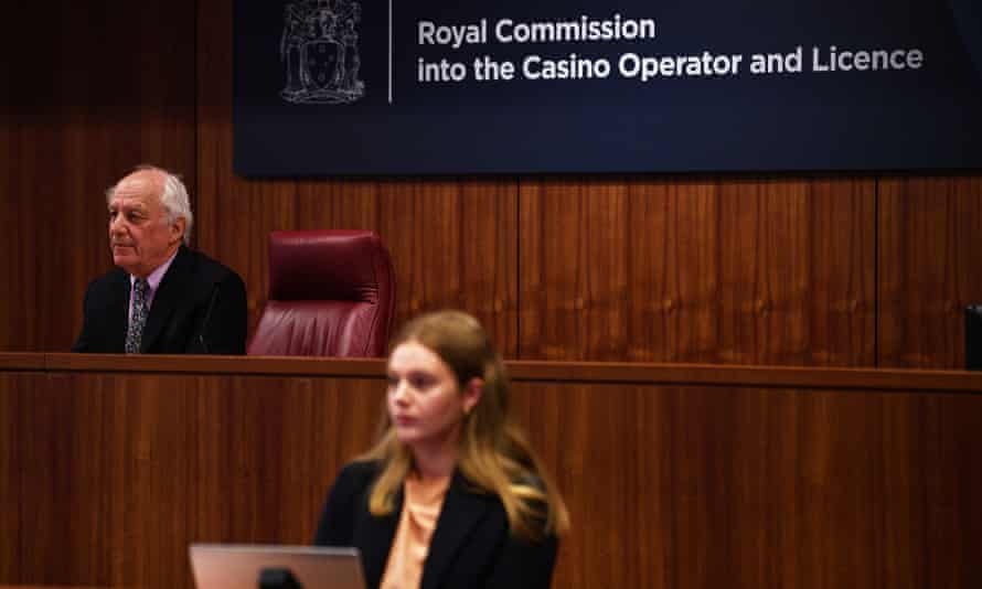 Royal commissioner Ray Finkelstein during Victoria’s inquiry into Crown Casino in Melbourne