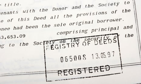 House contract deeds stamped by the registry of deeds