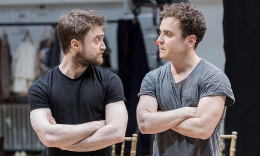 Daniel Radcliffe and Joshua McGuire rehearse Rosencrantz and Guildenstern Are Dead.